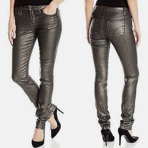 NEW Joe's Jeans High Rise Skinny Stretch Coated Metallic Denim Mari